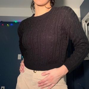 Shein Black Ribbed Sweater